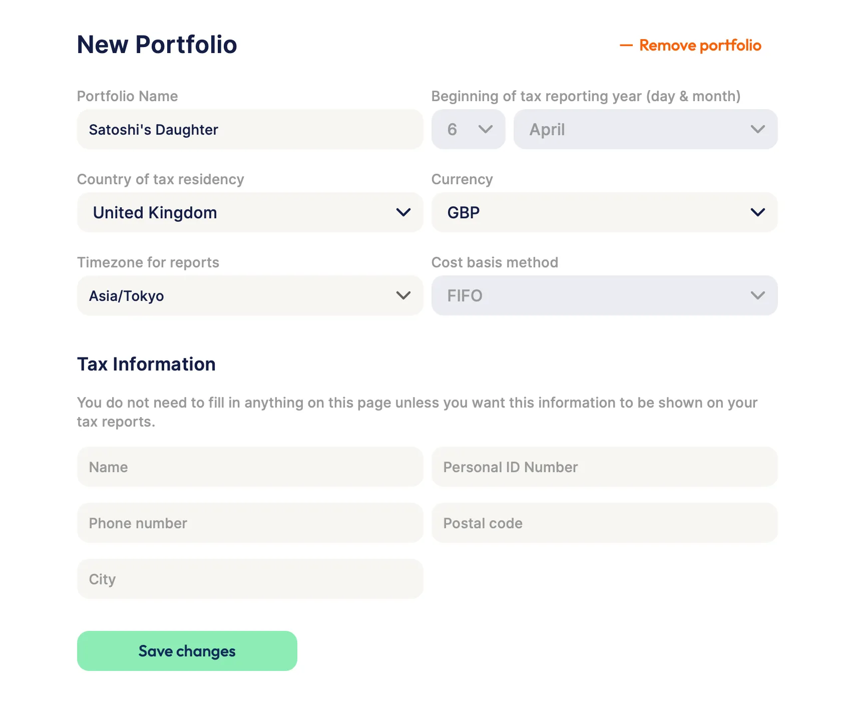 Name Your New Portfolio